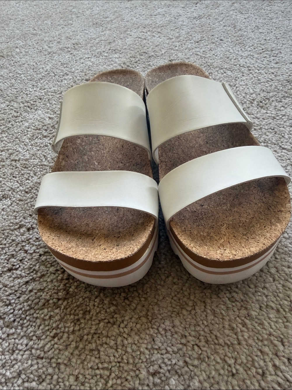 Reef Women's White Cork Platform Double-Strap Sandals
